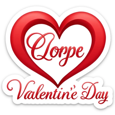 Happy Valentine’s Day in cursive sticker