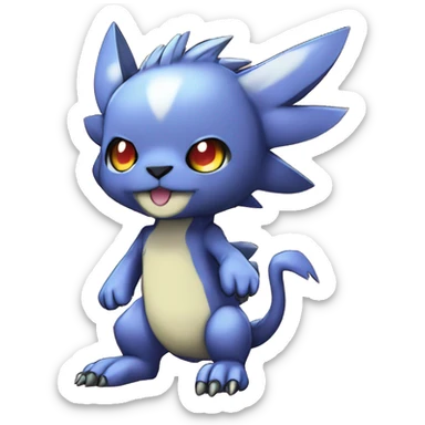 cute kawaii cool edgy colorful Digimon-Fakemon-animal full body sticker