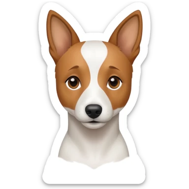 a fully white jack russell the size of a kelpie with light brown ears and a light brown patch on one eye sticker