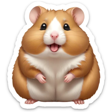 Cinematic Cute Yawning Brown Hamster Portrait Emoji, Head tilted slightly with a dramatic, wide-open yawn, showcasing a smooth, rich brown coat with tiny droopy ears, round dark eyes barely open in drowsy contentment, Simplified yet irresistibly adorable features, highly detailed, glowing with a soft, cozy glow, high shine, relaxed yet expressive, stylized with a touch of whimsy, bright and endearing, soft glowing outline, capturing the essence of a sleepy yet affectionate hamster, so drowsy it feels like it could stretch out of the screen and curl up for a nap! sticker