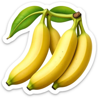 Cinematic Realistic Banana Emoji, Bright and cheerful, with a smooth, yellow peel slightly speckled with spots, revealing a soft, sweet interior. The banana is curved elegantly, standing out against the soft green leaves. Soft glowing outline, capturing the essence of tropical sweetness and energy in a ripe banana. sticker