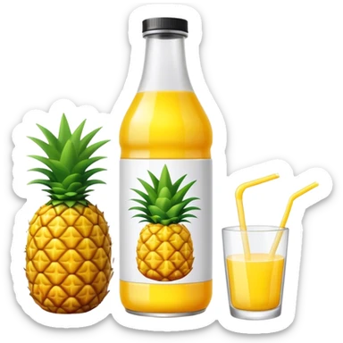 Pineapple juice bottle sticker