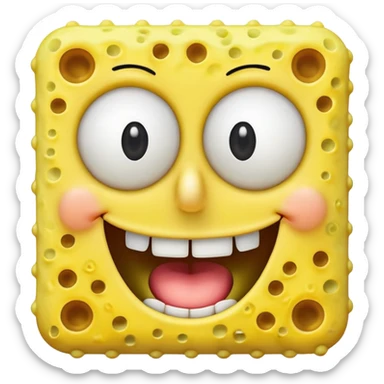 spongebob smiling with teeth sticker