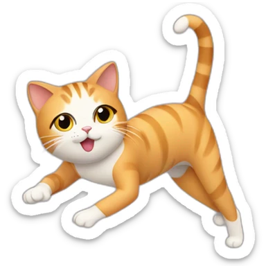 Cat wearing unitard and doing aerobics  sticker