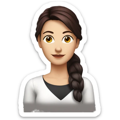 german Mature Woman in her mid 40's, (((Age 45))), Dark red Hair roots with black tips, long-lenght hair, Hairstyle Pony tail, Facial Features Sharp and symmetrical, 
 sticker