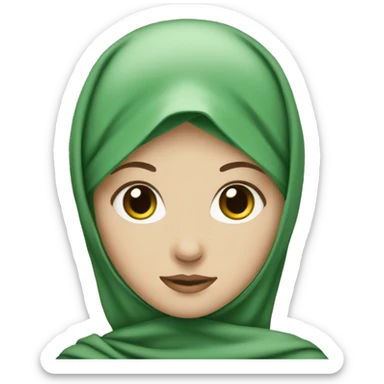 white girl with green hijab sticker