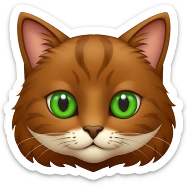 eine braune flauschige niedliche katze mit grünen augen (nicht leuch sondern matt) sticker