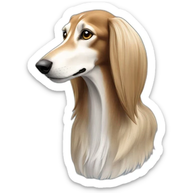 Saluki in profile sticker
