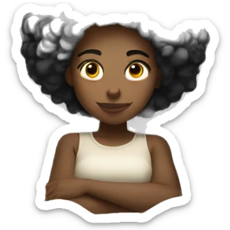 Light skinned Black girl under her covers watching Netflix at night sticker