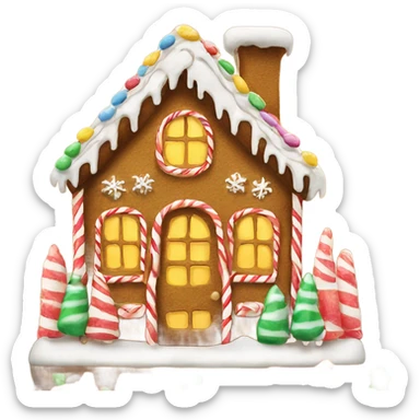 Gingerbread house with decorations sticker