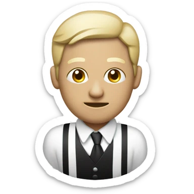 Ladron con antifaz,ropa de listas blancas y negras con un saco de dinero sticker