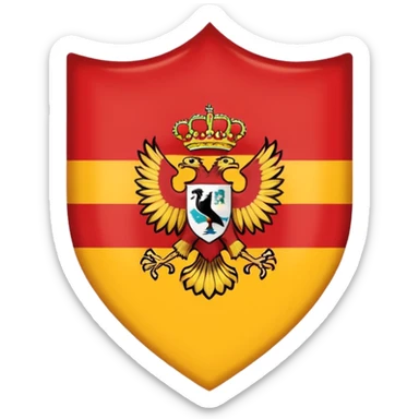 Bandera de españa con un águila marrón en el escudo sticker