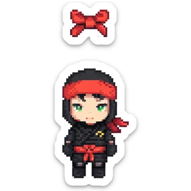 Ninja black red headband sticker