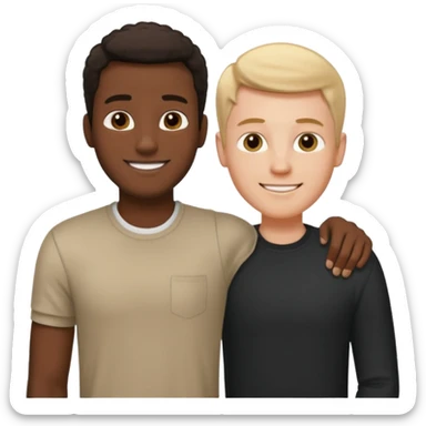 Tall white guy with short black guy sticker
