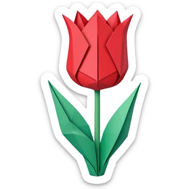 paper colour origami tulip sticker