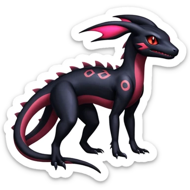 Salazzle-Salandit-Umbreon-Fakémon-hybrid-creature (full body)  sticker