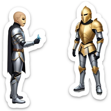 A person stands before a cracked mirror, their reflection shifting between a grand, armored figure and an empty, fragile mask. As they step back, the illusion shatters—leaving only the truth. They turn away, walking toward a steady light, free from the storm trapped behind the glass sticker