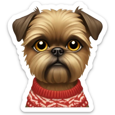Short hair Brussels griffon dog in sweater sticker