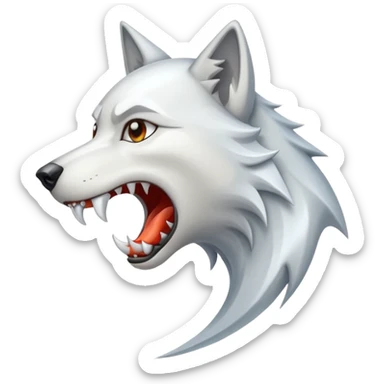 Sharp wolf fang sticker
