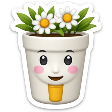vaso branco sem flores e desenhos sticker