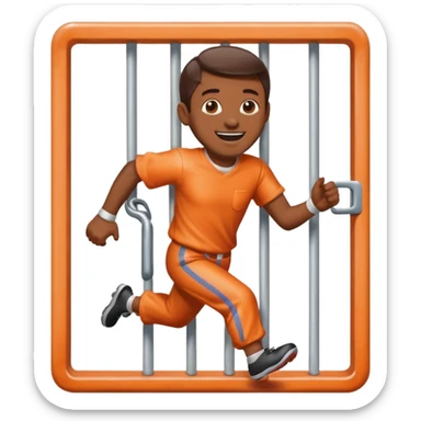 guy made of of sweet candy running out of a prison cell sticker
