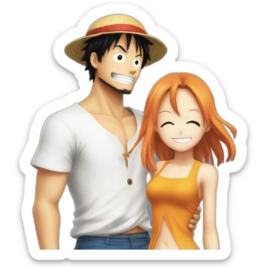 Luffy with nami sticker