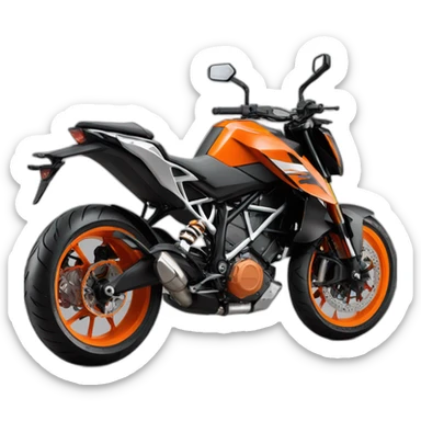 A orange and grey KTM 390 duke 2022 sticker