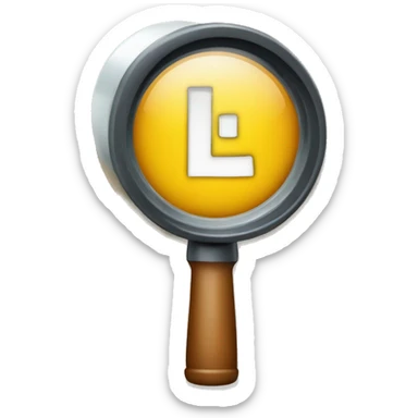 The letter L under a magnifier sticker