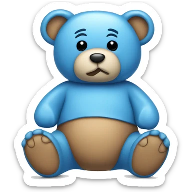 a blue teddy bear with a plaster on the stomach  sticker