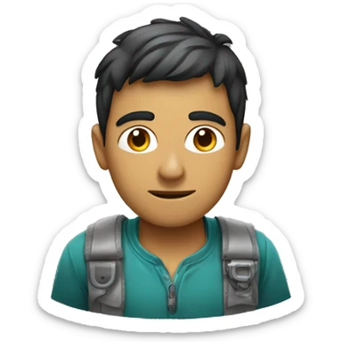 Un chico joven con una lupa viendo algo interesante sticker