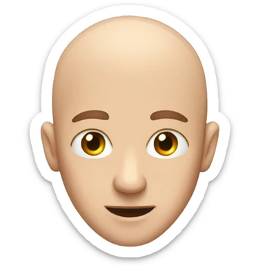A bald man popped out on a toilet sticker