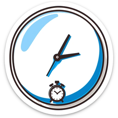 Earth globe with a small clock in the bottom corner sticker