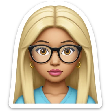 nicki minaj with glases sticker