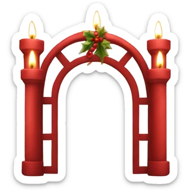Red Christmas candle arch   sticker