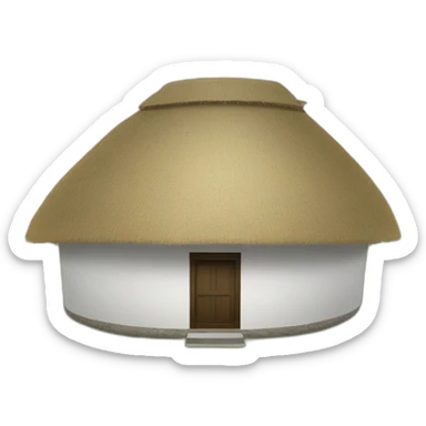 house with a round thatched roof sticker