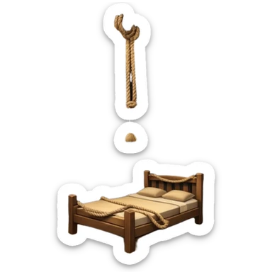 rope tied to the ceiling in a room sticker