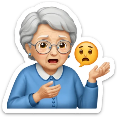 the grandma must be yelling at the boy  sticker