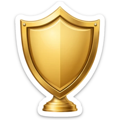 Gold shield with trophy shine sticker