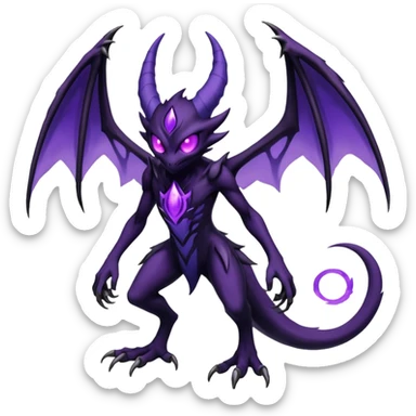 Gloomy Haunter-Lunala-Darkrai-Fakémon-hybrid-creature (full body)  sticker