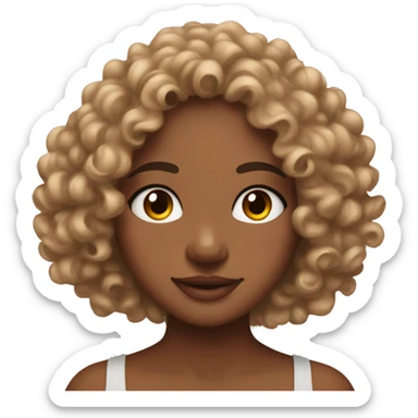 Heart eyes on tan curly hair girl  sticker