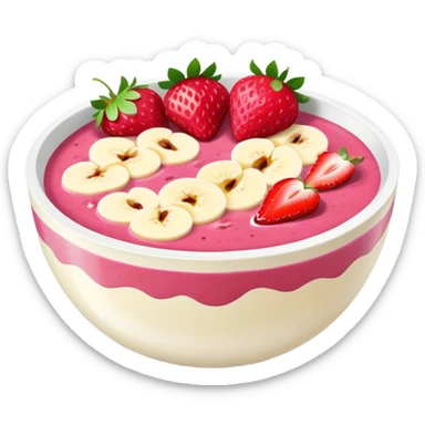 smoothie bowl with strawberries sticker