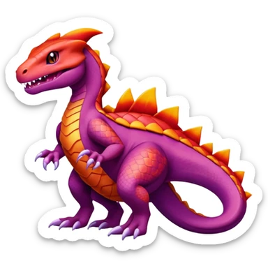 Ekans-Salazzle-Charmeleon-Pokémon-Fakémon-hybrid-creature (full body)  sticker