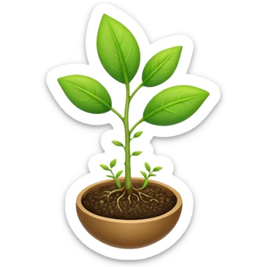 ein kleiner samen, aus dem ein grüner zweig wächst sticker
