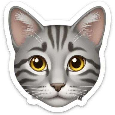 grey tabby cat female sticker