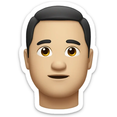 man with fat face a short black hair and dark eyes sticker