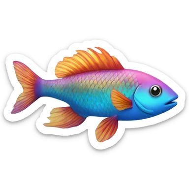 Colorful fish swimming in a clear blue sea  sticker