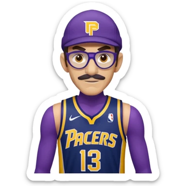 Waluigi wearing an Indiana pacers jersey sticker