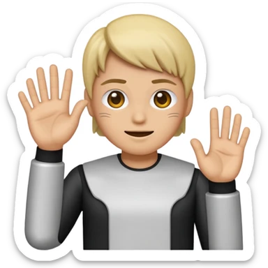 Simple old-style android emoji, but with a awkward emoji, mixed with a 👉👈 on the outside of the emoji. sticker