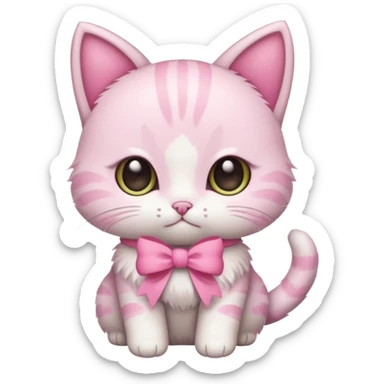 Baby cat have🎀and like pinterest drawing soft and cutie sticker