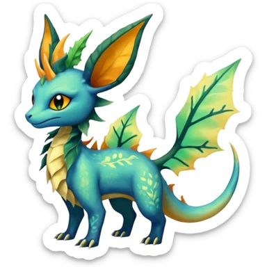 Shiny ethereal elemental swampy Salandit-Leafeon-Vaporeon-hybrid-fusion (full body) sticker